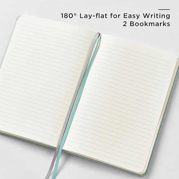 &And Per Se Lined Journal and Pen Set, A5 Leather Hardcover Notebook with Pen & Stationary Set, 160 Pages 100GSM Thick Ruled Paper Journal for Business Work Writing (Light Green)