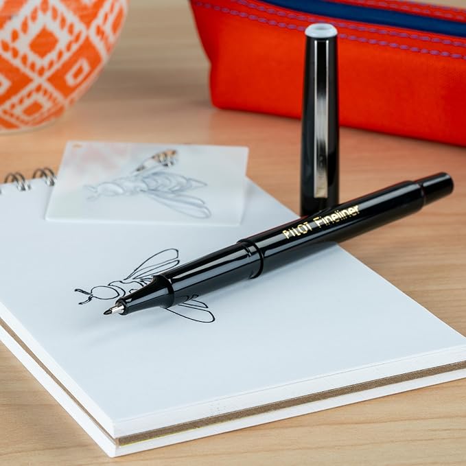 PILOT Fineliner Marker Pens, Fine Point, Black Ink, Dozen Box (11002)
