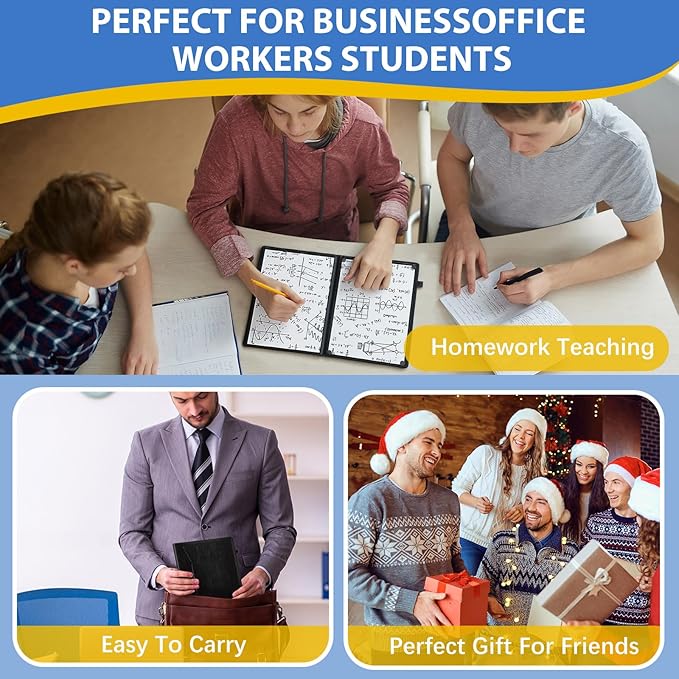 Feifeiya 6 Sides Dry Erase Notebook Portable White Board 9"x6"(a5) Travel Dry Erase White Board Notebook Foldable Anti-ghosting Surface for Office, School, Study, Travel & Business Meeting Planning