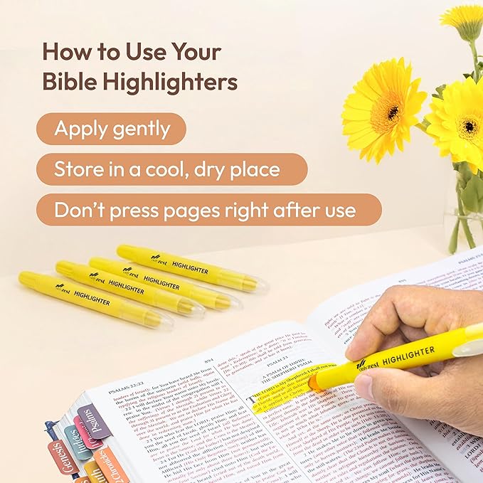 10 Pack Bible Safe Highlighters - Yellow Color, Wax Highlighters No Bleed, Bible Markers for Journaling, Study Accessories and School Supplies
