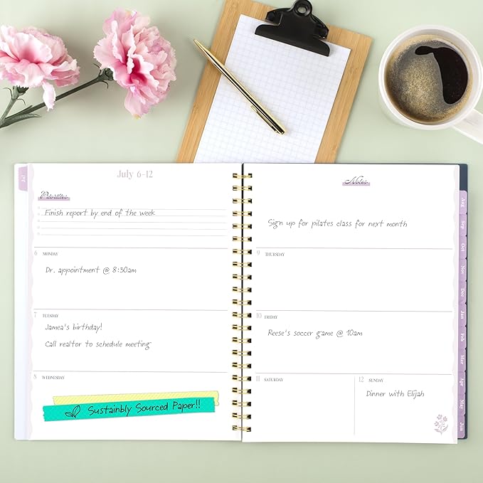 Cambridge Planner 2026-2027 Weekly & Monthly Academic 12-Month July-June, 8-1/2" x 11", Cherrywood Lane, Cosmo Garden (CL17-905A)
