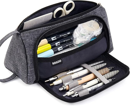 EASTHILL Big Capacity Pencil Case Pouch Pen Case Simple Stationery Bag School College Office Organizer for Teens Girls Adults Student