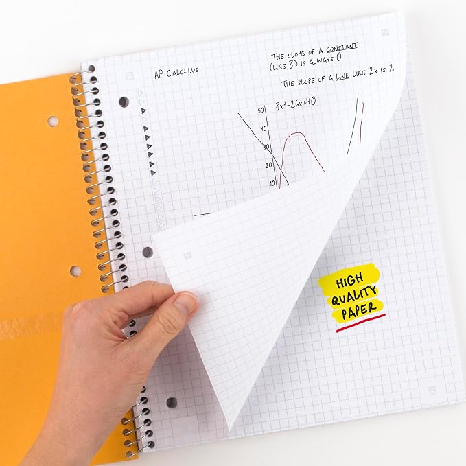 Five Star Spiral Notebook + Study App, 1 Subject, Graph Ruled Paper, 8-1/2" x 11", 100 Sheets, Fights Ink Bleed, Water Resistant Cover, Gray (620000AA3) (Pack of 12)