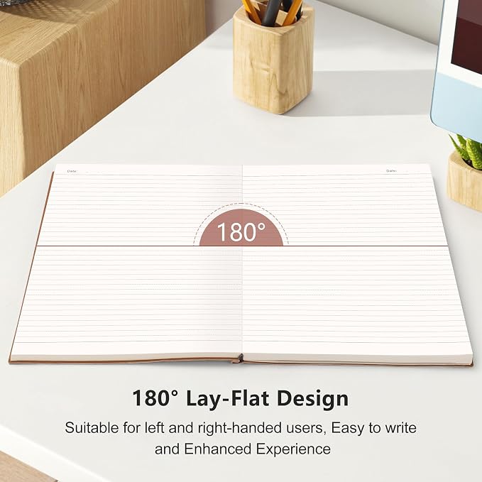 RETTACY Lined Journal Notebook, 204 Numbered Pages per Pack, B5 7.6" × 10"