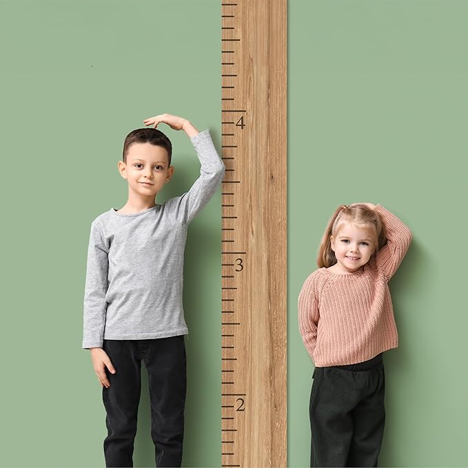 Personalized Kids Growth Chart Wooden Height Ruler for Wall – Custom Name Baby Growth Chart, Nursery Wall Decor, 2-Piece Easy Install, 3 Widths (3.5", 4.5", 5.5"), 10 Colors & Fonts