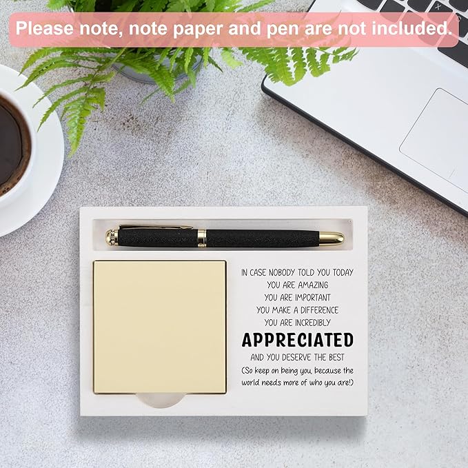 Appreciation Desk Organizer for Coworker Boss Friend, You are Amazing Motivational Gift, Pen and Sticky Note Holder for Office Decor, Birthday, Thank You - FTB319
