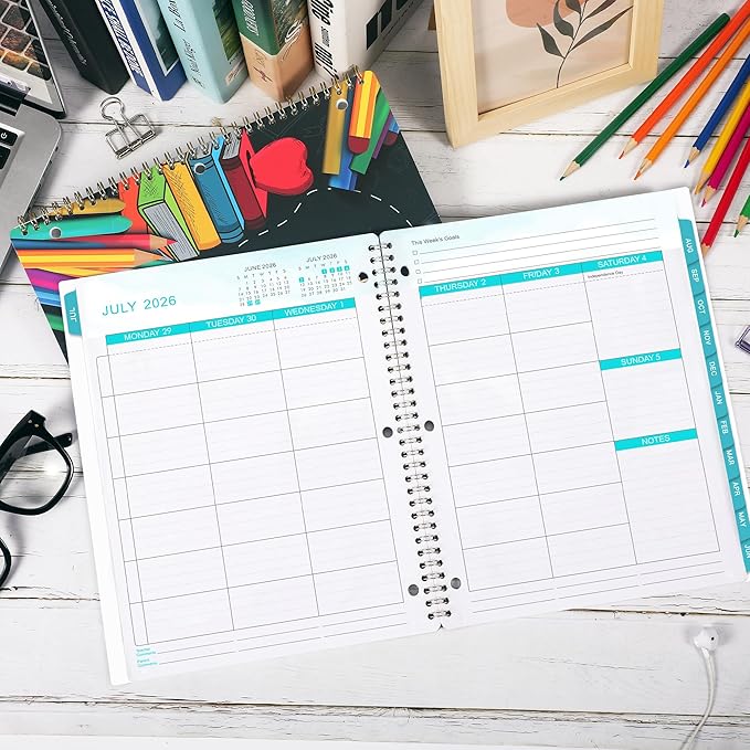 Student Planner 2026-2027 - Academic Year Weekly & Monthly School Planner, 11’’ × 9’’, Student Calendar with Stickers, Monthly Tabs, Strong Twin-Wire Binding, Perfect Organizer