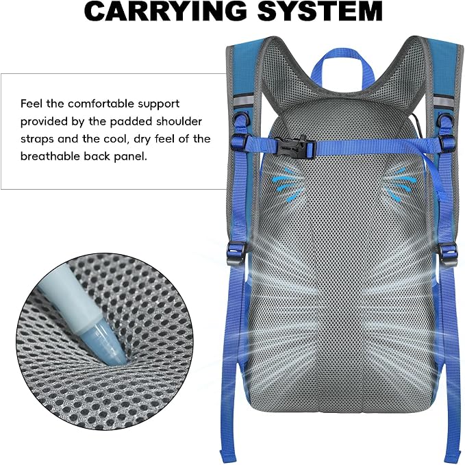 Seektop Packable Waterproof Hiking Backpack, 20L Lightweight Daypack | Tear-Resistant Nylon Material, Multi-Compartment Storage, Ultralight Small Foldable Travel Hiking Daypack for Men & Women