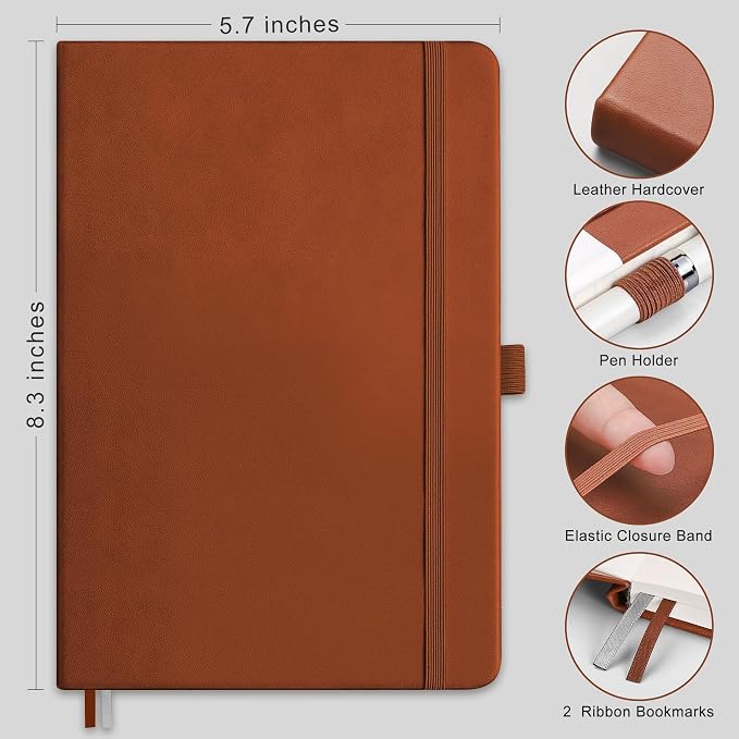 AHGXG Blank Journal Notebook, 160 Pages, A5 Medium Size (5.7'' x 8.3'')