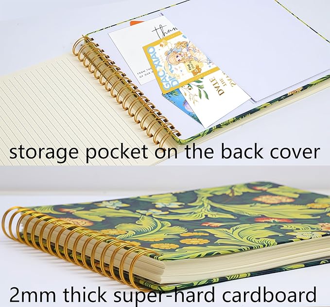 Top Spiral Notebook 8.5x11,Flip Notebook,Top Steno Notepad 240 Pages, College Ruled, Hardcover Top Bound Notebook, Left-Handed,Spiral Notepads for women,Work,Office back to school supplies Carnation