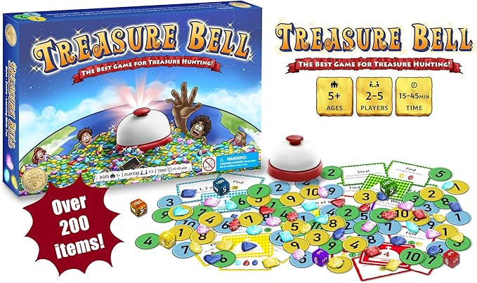 Mind Inventions Treasure Bell | Best Math Game for Kids | Ages 5+ | 2-5 Players | 15-45min Playtime