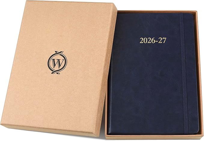 Wykeham's Executive 2026-27 Daily Journal Planner – Customization Available – Mid-Year Academic Diary – July 2026 to June 2027 (Royal Blue, 8.5"×5.5")