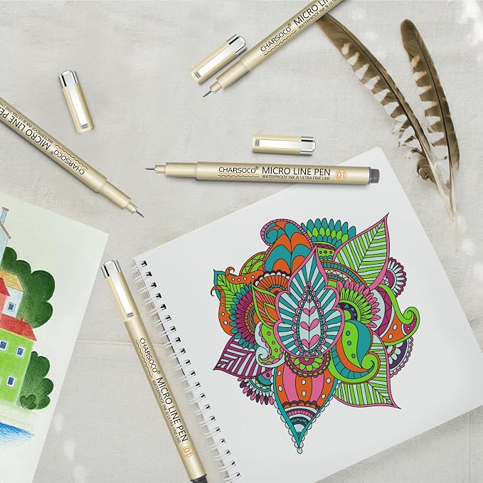 05 Micro Pen, Fine Point Pen with 36 Colors, Waterproof Archival Ink, 0.48mm Fineliner Ink Pens for Artist Illustration, Sketching, Anime, Manga, Technical Drawing and Scrapbooking