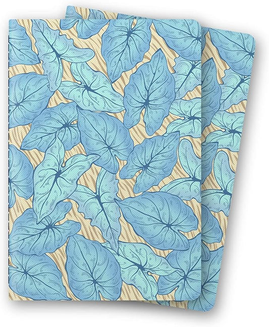 Stitched Composition Notebooks 2-Pack with Unique Art Designed Cover, A5 Lined Diary (8.2"L*5.5"W), Lay Flat Design, Thicked Paper Writes Smoothly for School and Office (Alocasia Leaf)