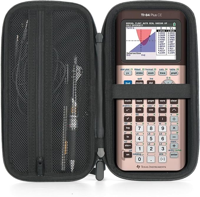 Hard Case for TI Graphing Calculators, Fit for TI-84 Plus CE, TI-83 Plus, TI-Nspire CX II/CX II CAS, TI-89 Titanium, TI-85/86 - Black