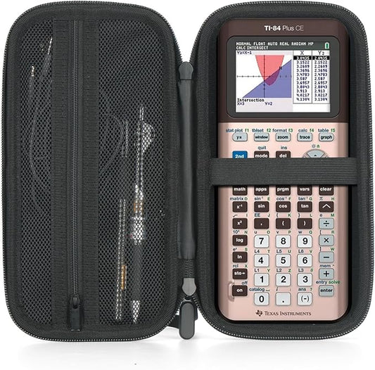 Hard Case for TI Graphing Calculators, Fit for TI-84 Plus CE, TI-83 Plus, TI-Nspire CX II/CX II CAS, TI-89 Titanium, TI-85/86 - Black