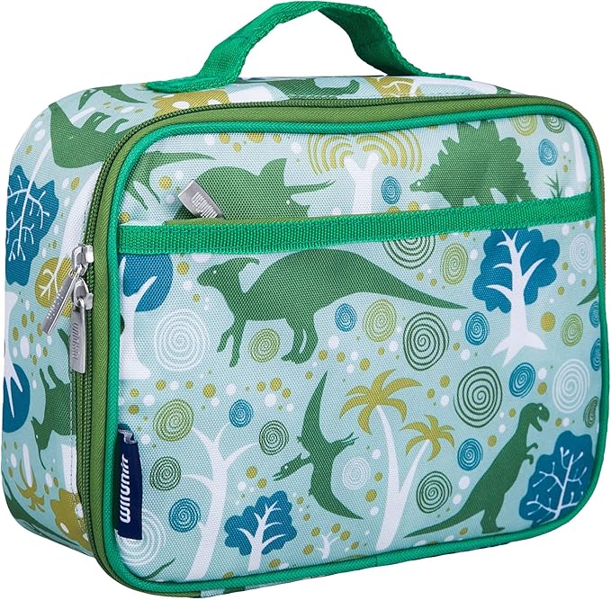 Wildkin Kids Insulated Lunch Box, Keeps Food Hot or Cold, BPA-Free with Mesh Pockets & Easy-Clean Lining – Ideal for School, Travel & Daycare – Dinomite Dinosaur