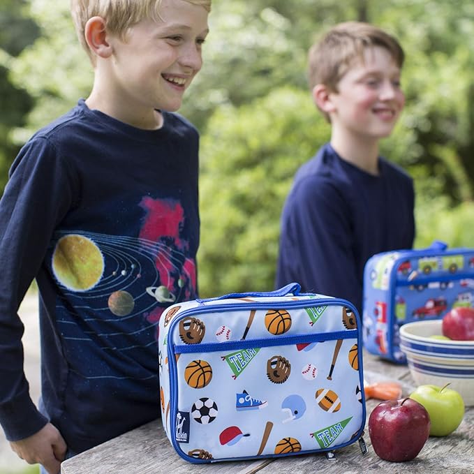 Wildkin Kids Insulated Lunch Box, Keeps Food Hot or Cold, BPA-Free with Mesh Pockets & Easy-Clean Lining – Ideal for School, Travel & Daycare – Game On