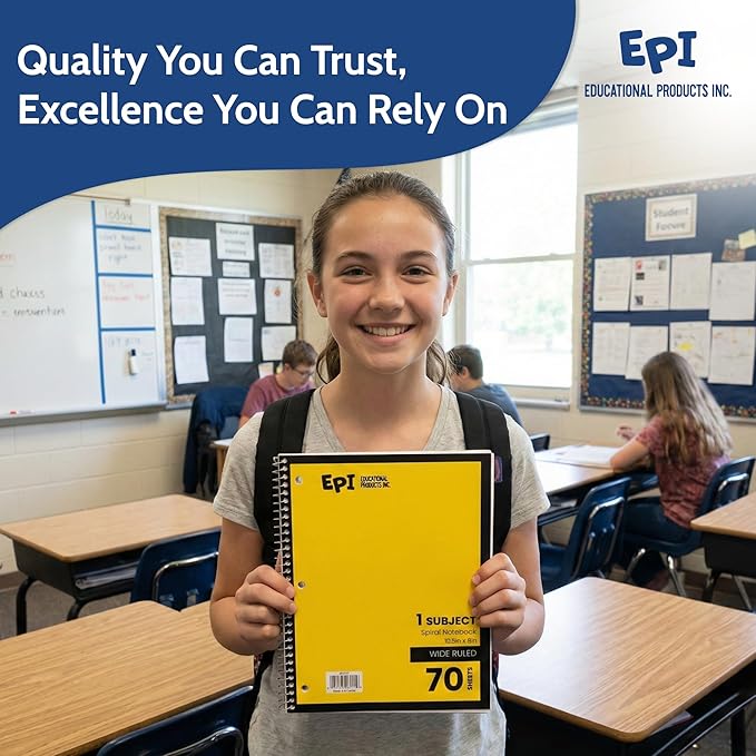 EPI Essentials Bulk School Supplies for Kids – 6th to 8th Grade School Supply Packs – Wide-Ruled Bundle with Classroom-Ready Standard List Essentials – 120 Boxes per Pallet
