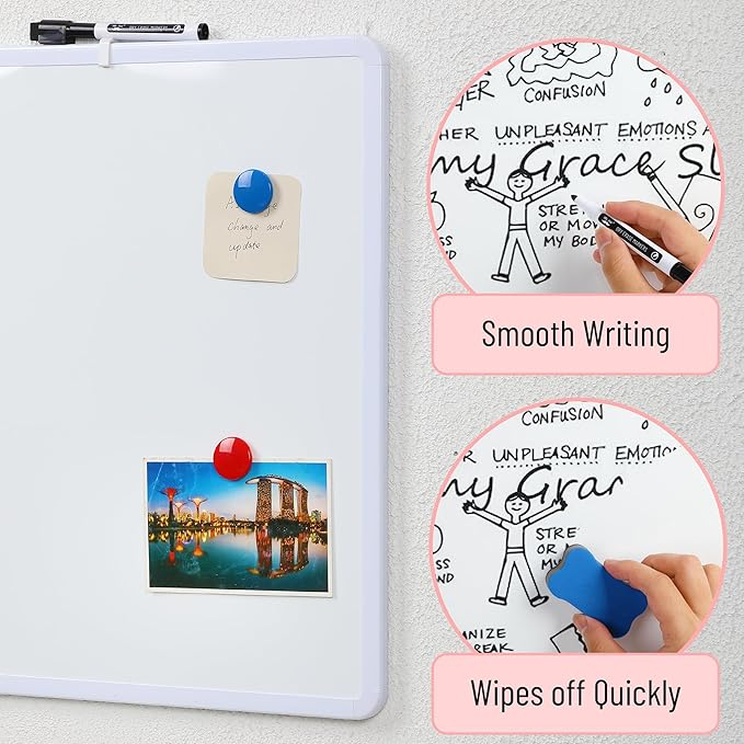 Mr. Pen- Magnetic Whiteboard Dry Erase, 18x24 Inches, Dry Erase Board with Black Fine Point Marker, Magnetic White Board for Students, Home, Office and Classroom