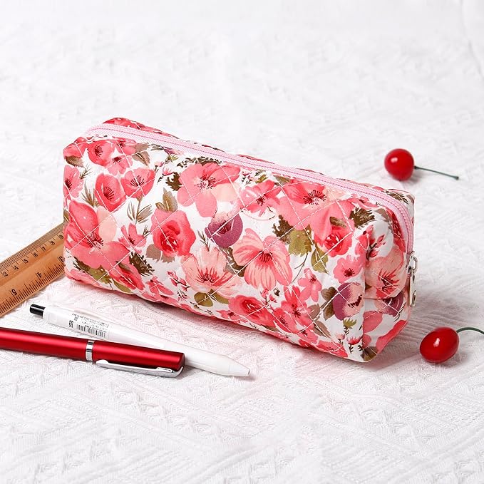 Pencil Case Pen Case Office College School Storage Bag Pouch Holder Box Organizer Makeup Pouch Cosmetic Bag Aesthetic Cute Pencil Case for Girls Boys Kids (B)