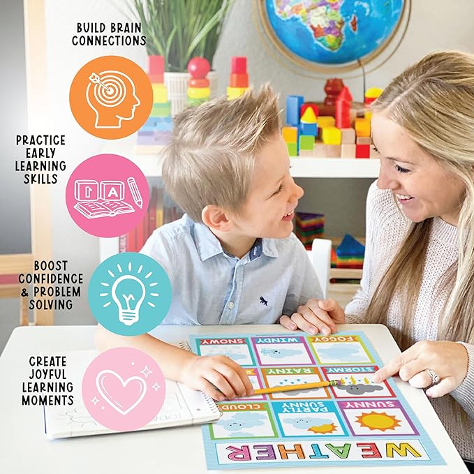 Hadley Designs 16 Educational Posters for Classroom Must Haves - Laminated Pre-K Posters for Toddler Homeschool Essentials, Toddler & Preschool Learning Activities, Kindergarten Classroom Decor