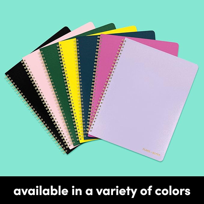 PAPERAGE Undated Daily Planner & To Do List Notepad (Blush), 8.5 in x 11 in, Spiral Bound Planner Notebook for Work, School or Home, 104 Lined Pages With Date Tracker for Plans & Notes