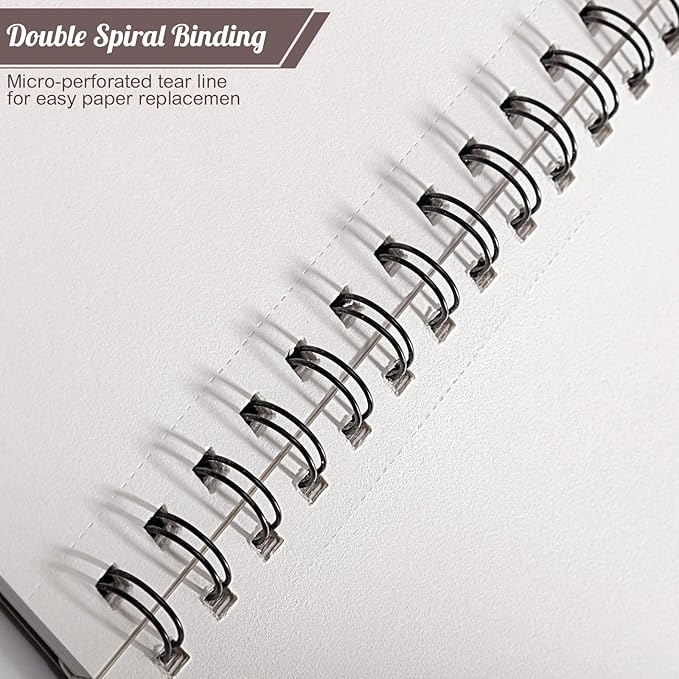 Sketch Book 8.5×11 inch, Spiral Bound Sketch Pad 50 Sheets (68lb/100gsm), Acid-Free Sketchbook for Drawing Painting Sketching, Art Paper Drawing Supplies for Teens Adults Artists Graduation Gifts