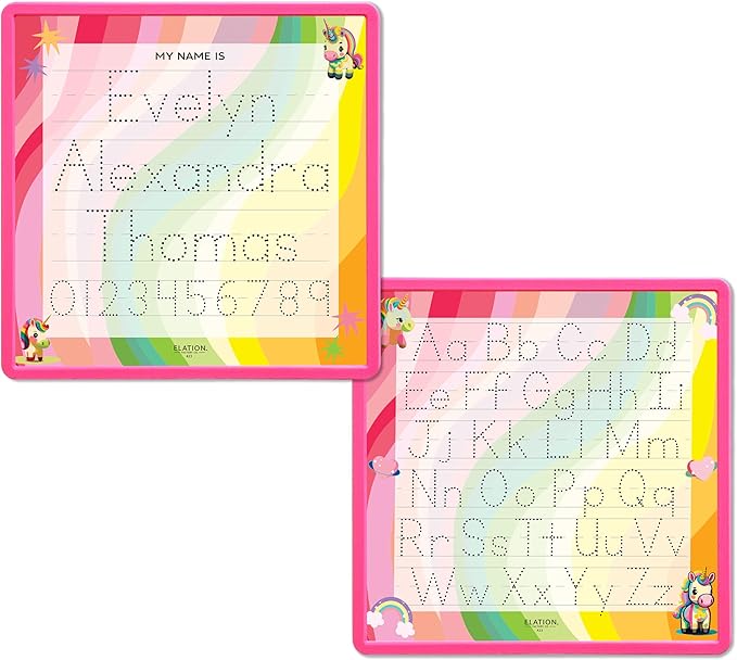 Kid's Name Tracing Board | Dry Erase Letter Tracing | Reusable Name Alphabet Tracing| Number Tracing | Personalized | Baby Unicorn Theme