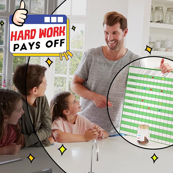 18 Pack Incentive Chart for Classroom Reward Chart for Kids Multi Color Laminated Dry Erase Chart with 1760 Star Stickers Behavior Chart for Learning Classroom School Attendance (Fresh Style)