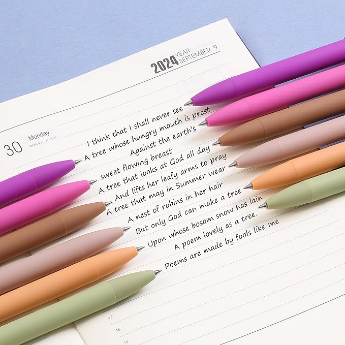 Mr. Pen- Retractable Gel Pens, 12 Pack, Black Ink, Late Harvest Color Barrel, Fine Point 0.5mm, Fast Dry, Smooth Writing, Cute Pens for Drawing, Writing Planner and School Supplies