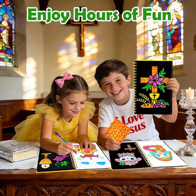 FUNNYB&G Mess-Free Foil Art Craft for Kids Ages 4-10, Kids Birthday Gift