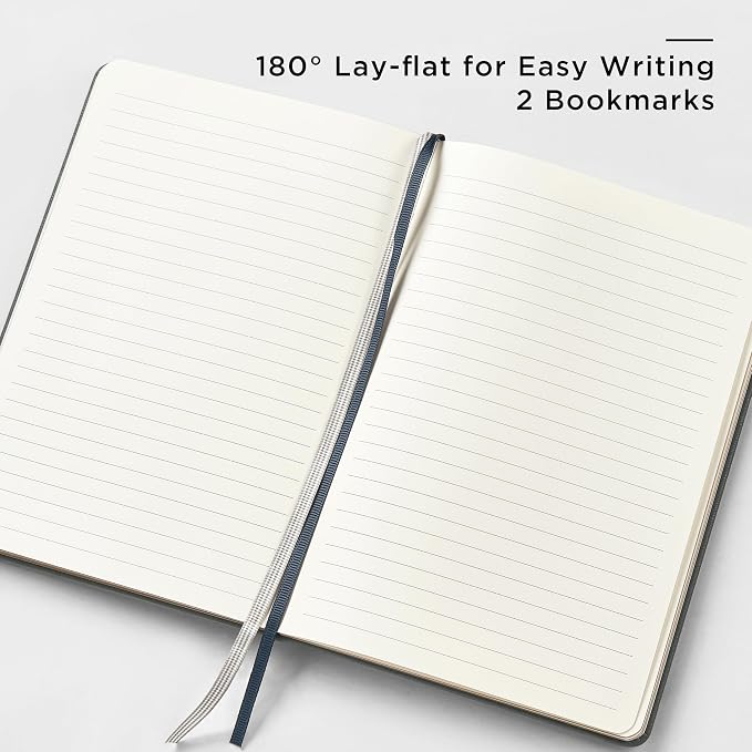 &And Per Se Lined Journal and Pen Set, A5 Leather Hardcover Notebook with Pen & Stationary Set, 160 Pages 100GSM Thick Ruled Paper Journal for Business Work Writing (Dark Blue)