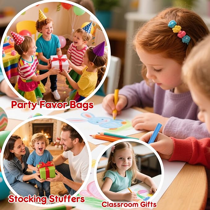 12 Colors Short Colored Pencils for Kids Toddlers, Thick Color Drawing Pencil with Sharpener, Art Pencils Drawing Supplies, Classroom Prizes Party Favors Bags, Easy to Color, Pre-sharpened