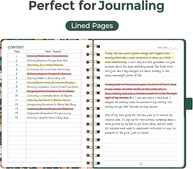 AHGXG Spiral Journal Notebook, 160 Lined Pages, A5 Size (5.7'' x 8.3'')