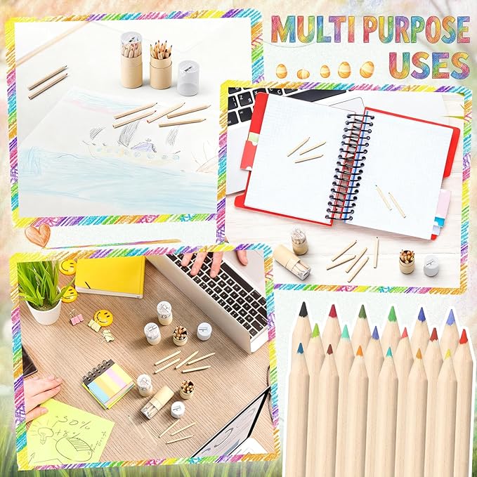 AmazingSpark 432 Pieces 18 Color Mini Drawing Colored Pencils Bulk with Sharpener Portable Color Pencils Set 3.35 Inch in Tube Drawing Pencil for Coloring Sketching Painting Supplies