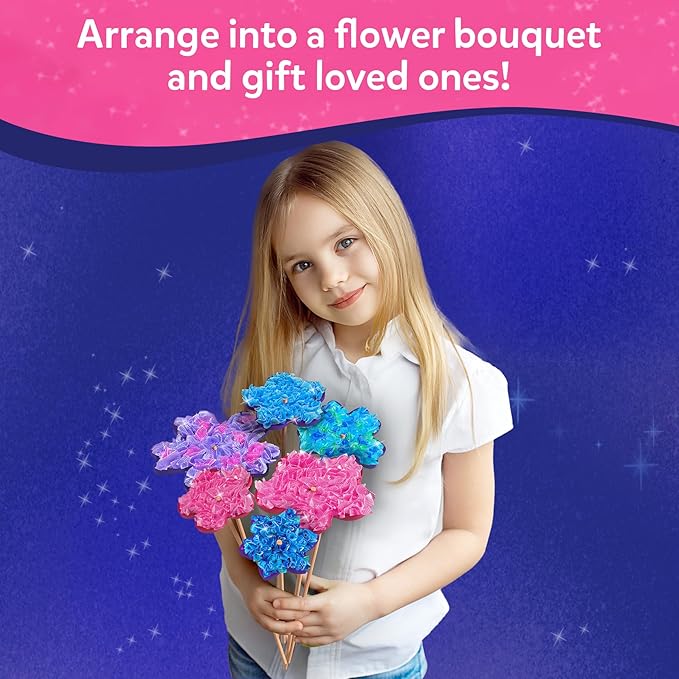 Skillmatics Poke-in Art - Flower Bouquet, DIY Wood Craft Kit, Mess-Free Creative Play for Girls and Boys Ages 4, 5, 6, 7, 8, 9, Fine Motor Skills, Screen-Free Fun