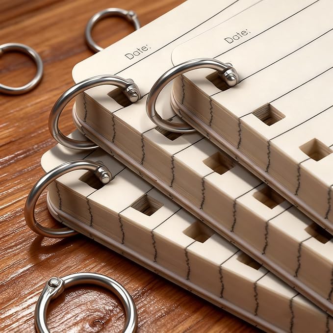 50 Pcs Loose Leaf Binder Rings Small Binder Rings for Index Cards Metal Mini Book Ring Key Ring Clips for Paper Binding Flash Card Notebook Office Silver 0.79 Inch
