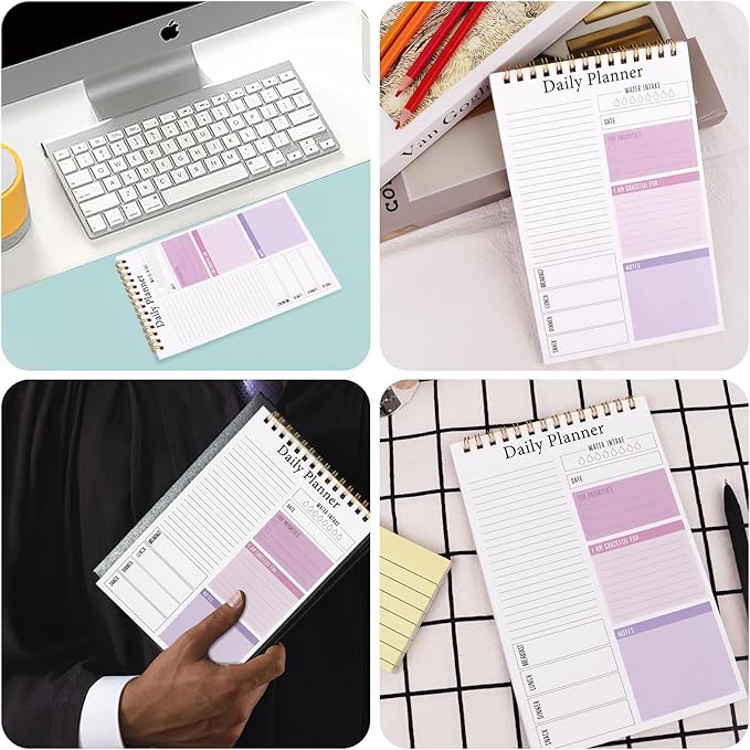 Newkita 5.1x7.8 Inch To Do List Notepad for Work, 30 Sheets Undated Daily Planner Notebook, Multiple Functional Checklist Notepads for Office, School and Home (White)