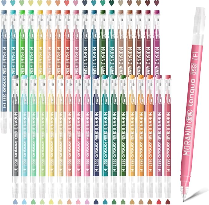 Gel Pens For Coloring, 36 Pack Colored Pens for Black Paper & White Paper, 0.6MM Fine Point Pens for Coloring, Writing, Drawing, Journaling, Note Taking, Office, Home