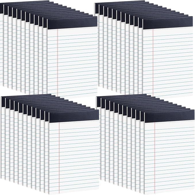 48 Pack Legal Pads Bulk,5 x 8 Inch White Notepad, Note Pads College Ruled Perforated Memo Pad for Work Study Daily Note Taking List, Lined Writing Pads Memo Refills Notepads for Office Home School