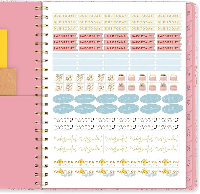 Cambridge Planner 2026-2027 Weekly & Monthly Academic 12-Month July-June, 8-1/2" x 11", Pen+Pillar, Sketched Floral (PP25-905A)