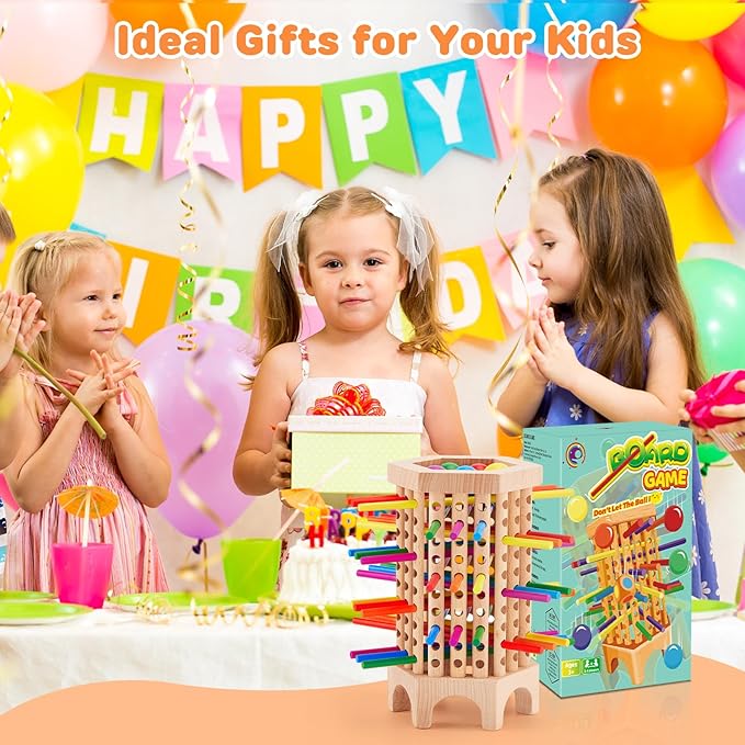 Centtechi Montessori Game Wooden Board Games for Kids 4-6-8, 36 Colorful Stick Math Educational Toys for 3 4 5 6 Year Olds, Classic Fun Dice Games for Family Game Night 2-6 Players
