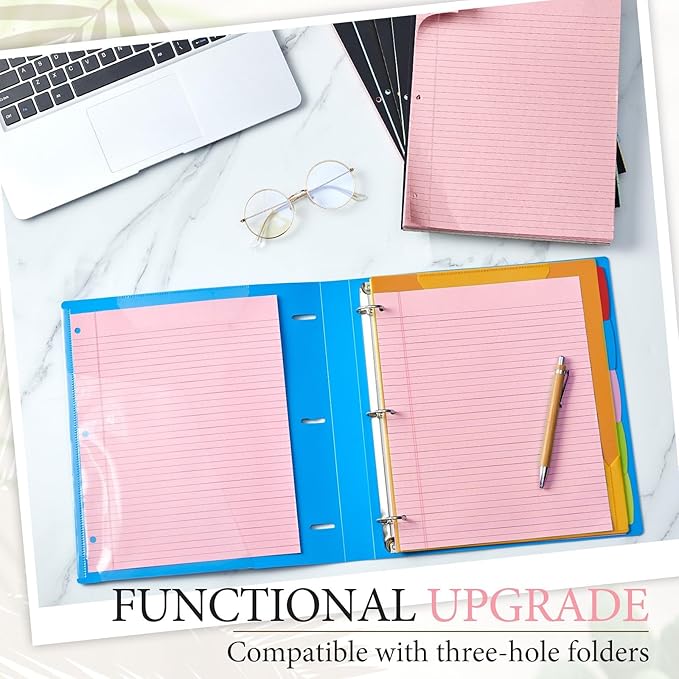 MotiMind 3 Pack 8.5" x 11" Top Spiral Notebook with 3 Hole Punched Pink Legal Pads College Ruled Notepad 50 Sheets Hard Cardboard Paper Wirebound Notepad for Office School Business