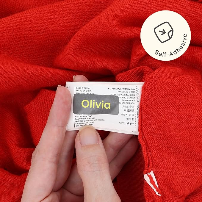 TeddyLabels - Clothing Labels for Nursing Home (120) – Self-Adhesive Name Tags for Clothes and Personal Items. Personalized Labels for Daycare, Nursing Homes, and Laundry Use - Grey