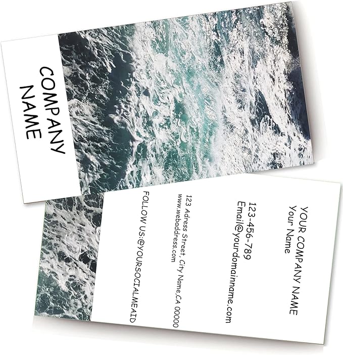 Customizable Printed Business Stock Cards -Single and Double-sided Color Printing - 3.5" x 2" - 100% Recycled Content (500/200 PCS) Premium Double-sided Print