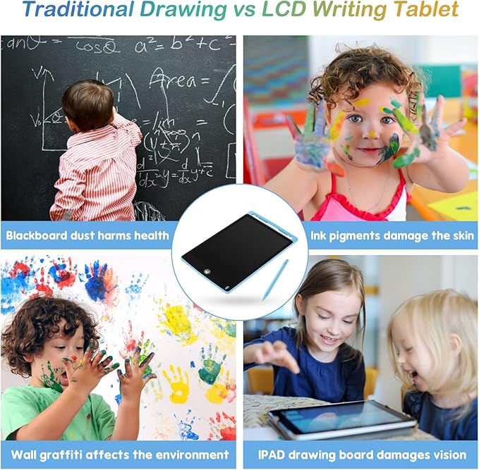 6 Pack LCD Writing Tablet, 8.5 Inch Writing Tablet for Kids, Colorful Screen Doodle Board Drawing Tablet, Digital Drawing Pad, Learning Educational Toys for Girls Boys, Pink*2+Blue*2+Black*2