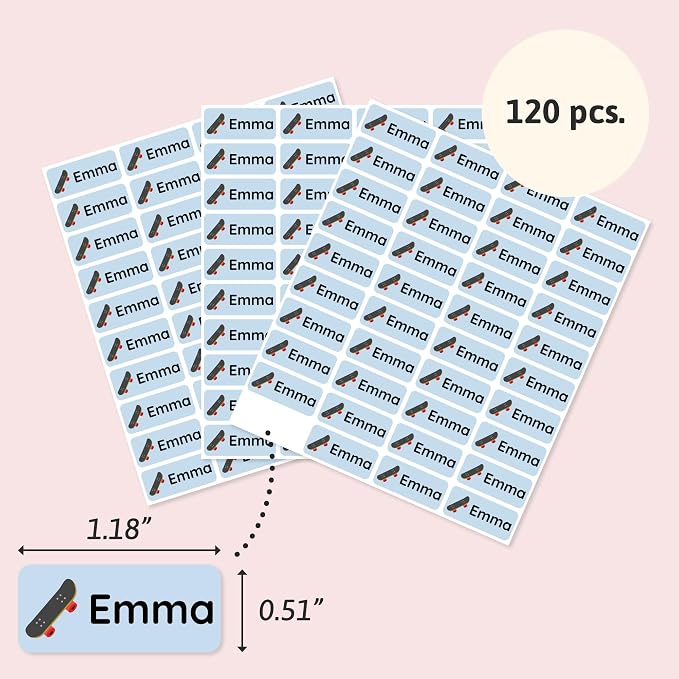 Iron-On Name Labels & Clothing Labels for Nursing Home (120) – Iron On Name Tags & Name Labels for Clothing & Clothes, School & Daycare – Waterproof - Sports