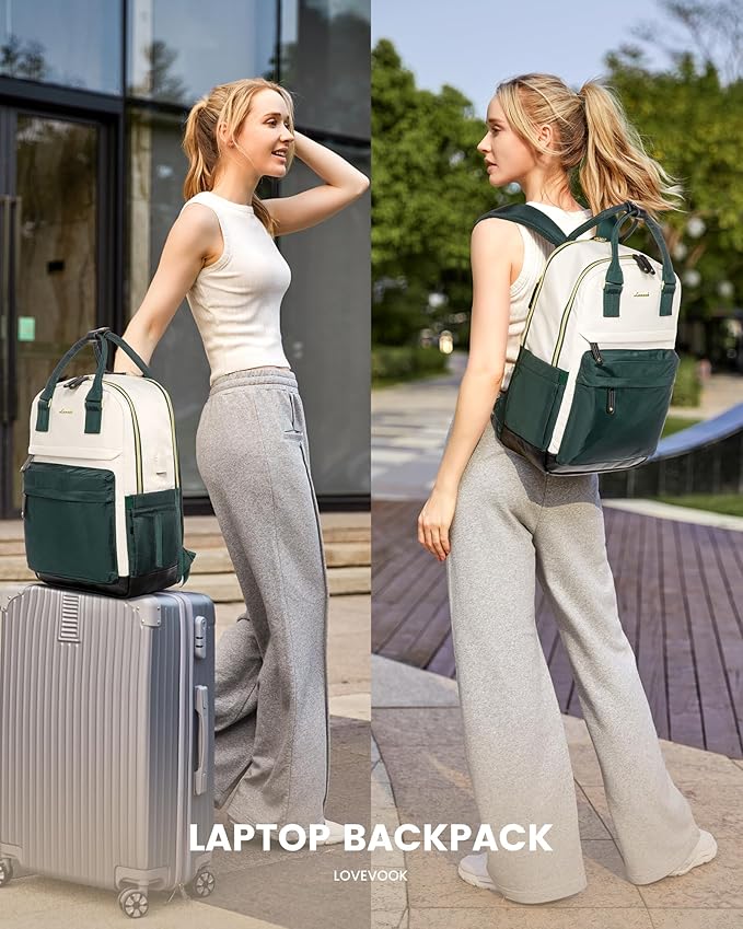 LOVEVOOK Travel Laptop Backpack Women, 17.3 Inch Anti-theft Laptop Bag with USB Port, Fashion Waterproof Computer Backpacks Teacher Nurse Backpack Purse for College School Work
