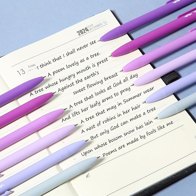 Mr. Pen- Retractable Gel Pens, 12 Pack, Black Ink, Lavender Legacy Barrel, Fine Point 0.5mm, Fast Dry, Smooth Writing, Cute Pens for Drawing, Writing Planner and School Supplies